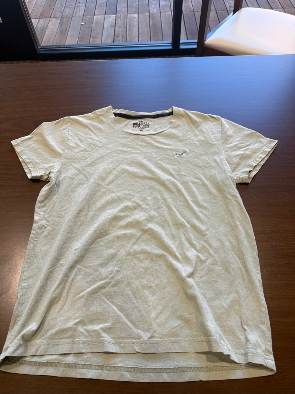 Hollister Men’s Short‑Sleeve Crew T‑Shirt — Light Sage